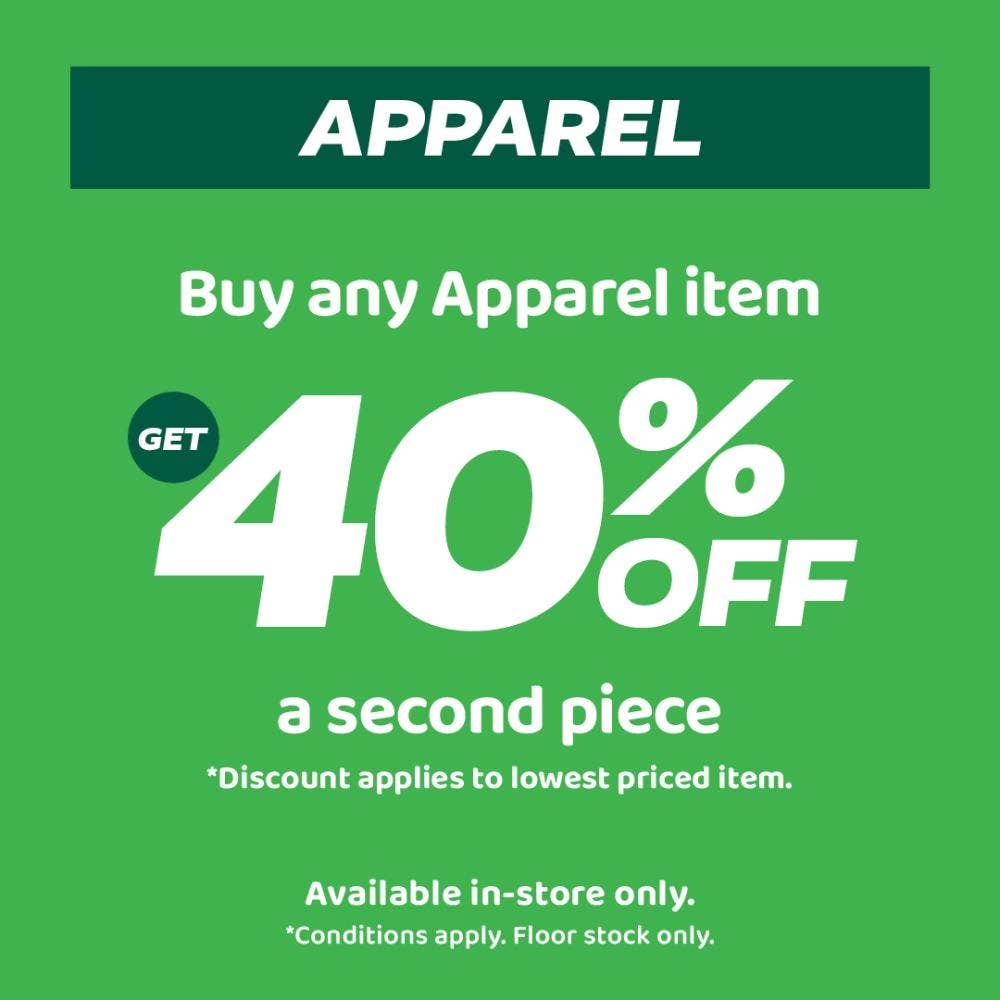 Drummond Club PURCHASE ANY APPAREL AND GET 40% OFF THE SECOND LOWEST PRICE ITEM